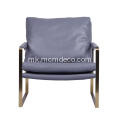 Модерна столица за одмор од кожа од не&#39;рѓосувачки челик